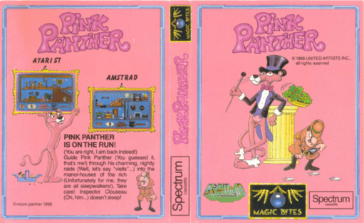 Pink Panther box art for ZX Spectrum
